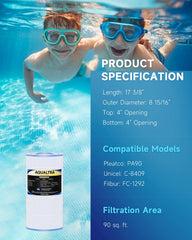 AQUALTRA end cap close-up showing chlorine-resistant construction