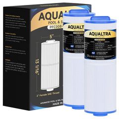 AQUALTRA front view of white screw-in spa filter showing fit and finish