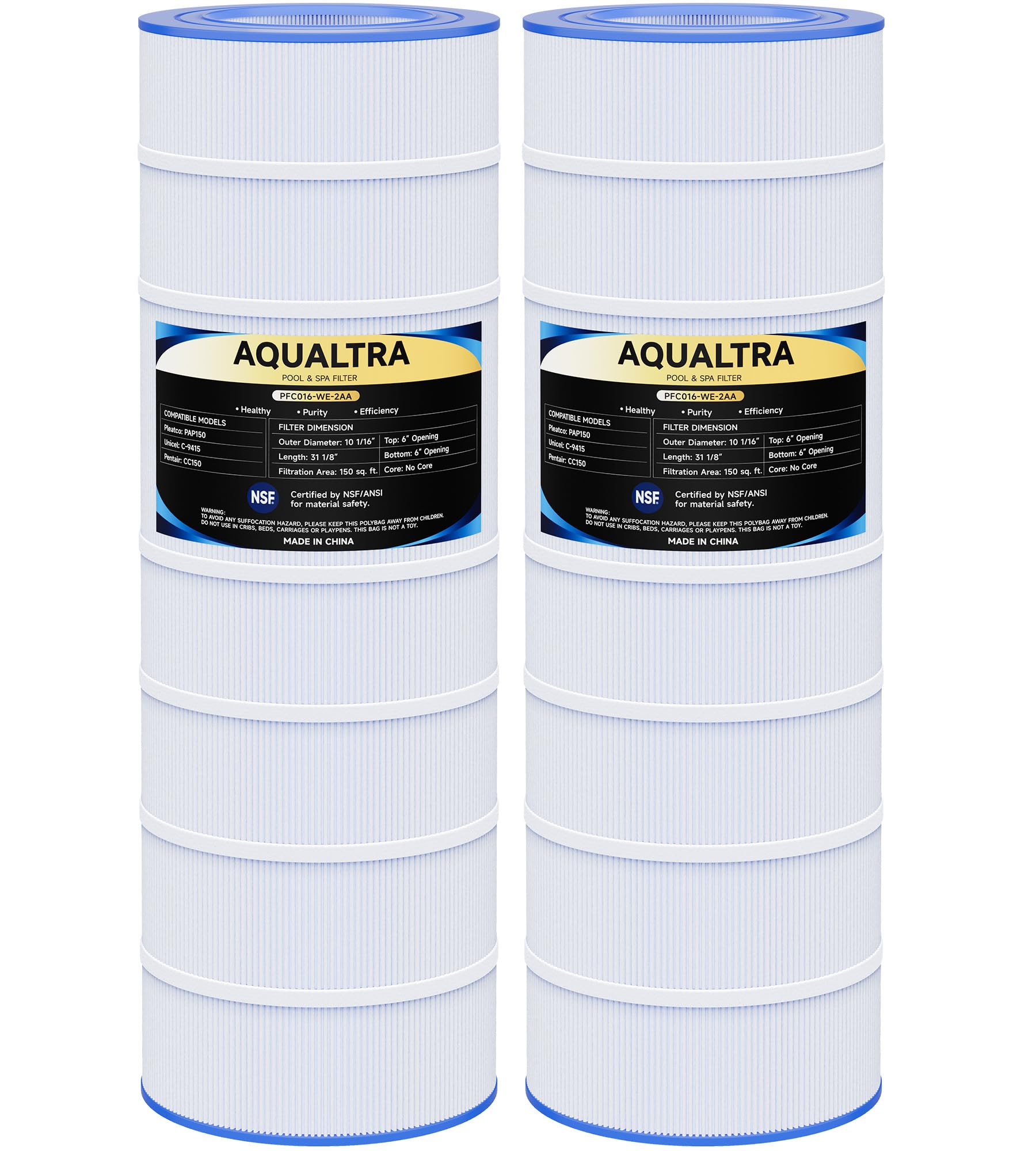 AQUALTRA front view of the two-pack packaging showing product and fit