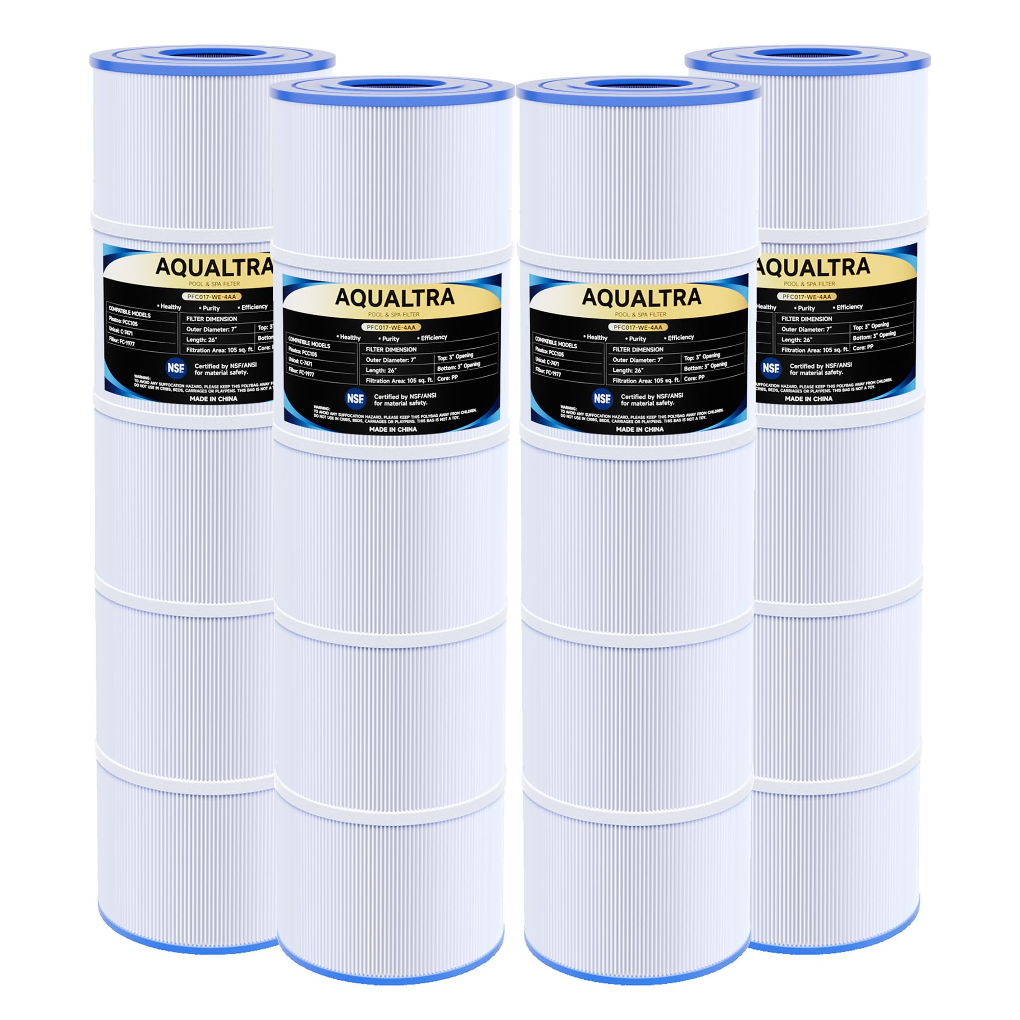 AQUALTRA four-pack front view showing cartridges and packaging for quick recognition