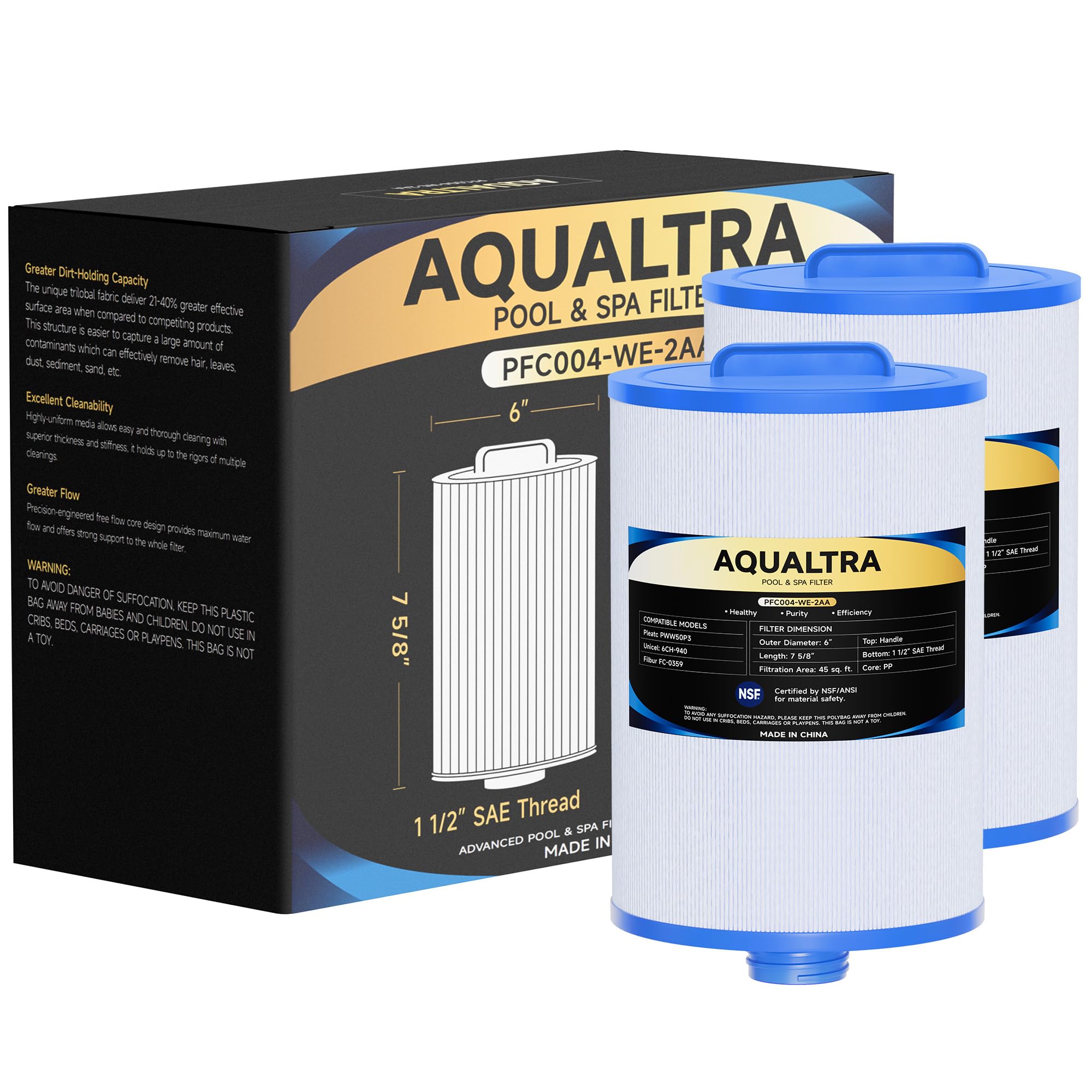 AQUALTRA front profile showing size and shape for correct fit
