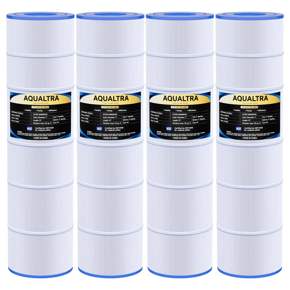 AQUALTRA front view of four cartridges showing packaging and product benefit clear replacement