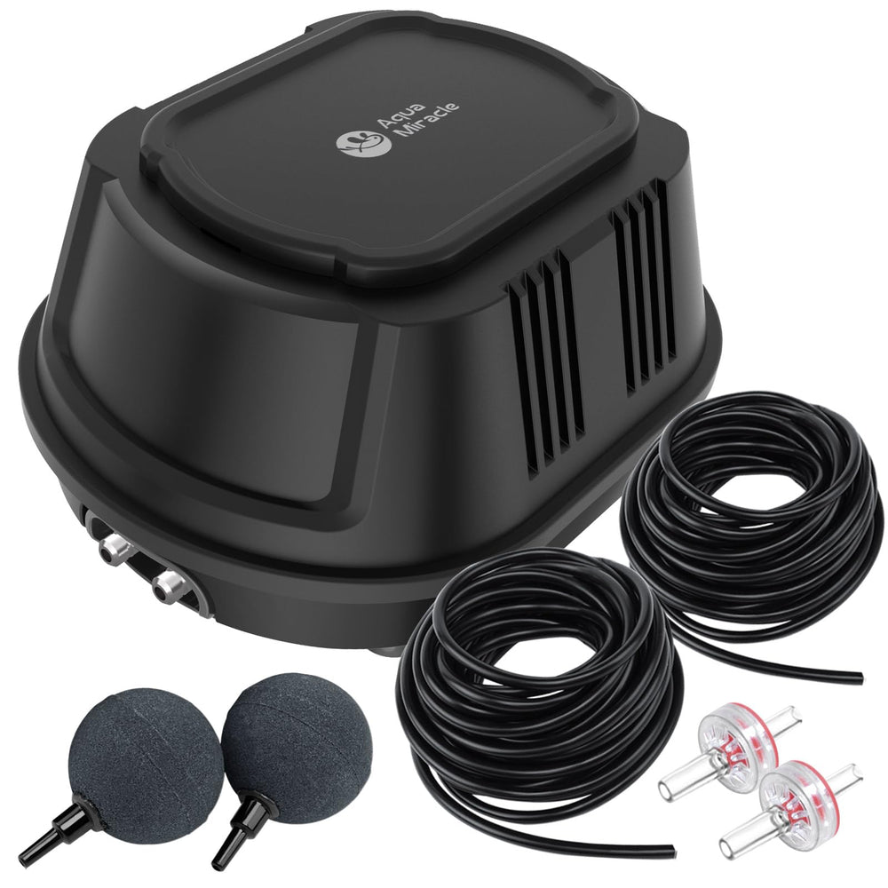 AquaMiracle aerator front view showing compact design and quiet benefits