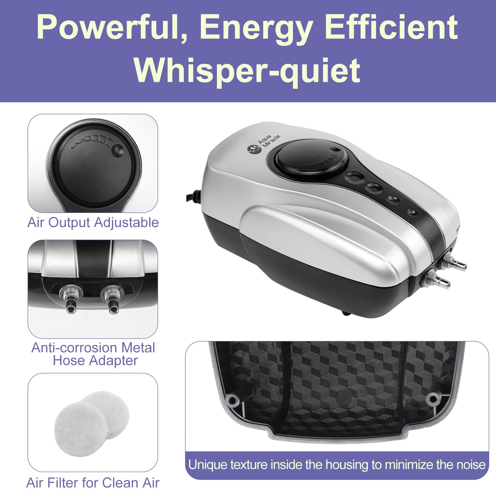 AquaMiracle detailed view of 2-inch air stone texture producing fine bubbles for better oxygenation