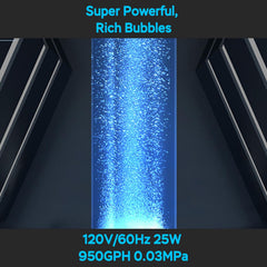 AquaMiracle connected to chrome-coated 6-outlet diffuser offering adjustable airflow