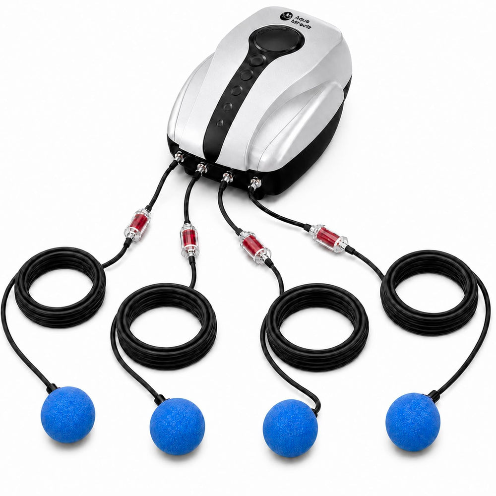 AquaMiracle pump and full kit showing included accessories for easy installation