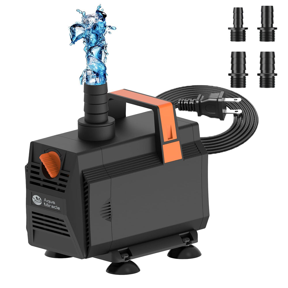 AquaMiracle front view of pump showing compact design and performance benefit