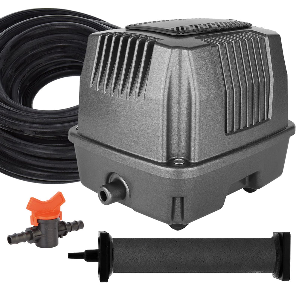 AquaMiracle front view showing compact pump and included accessories for easy setup