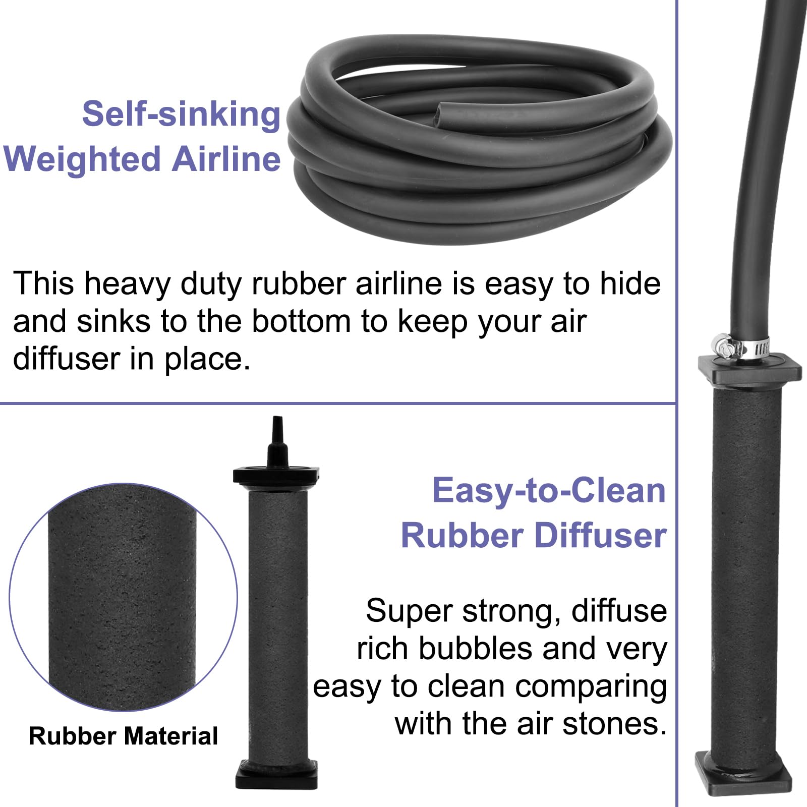 AquaMiracle pump next to gallon markers illustrating suitability for 2,000–5,000 gal