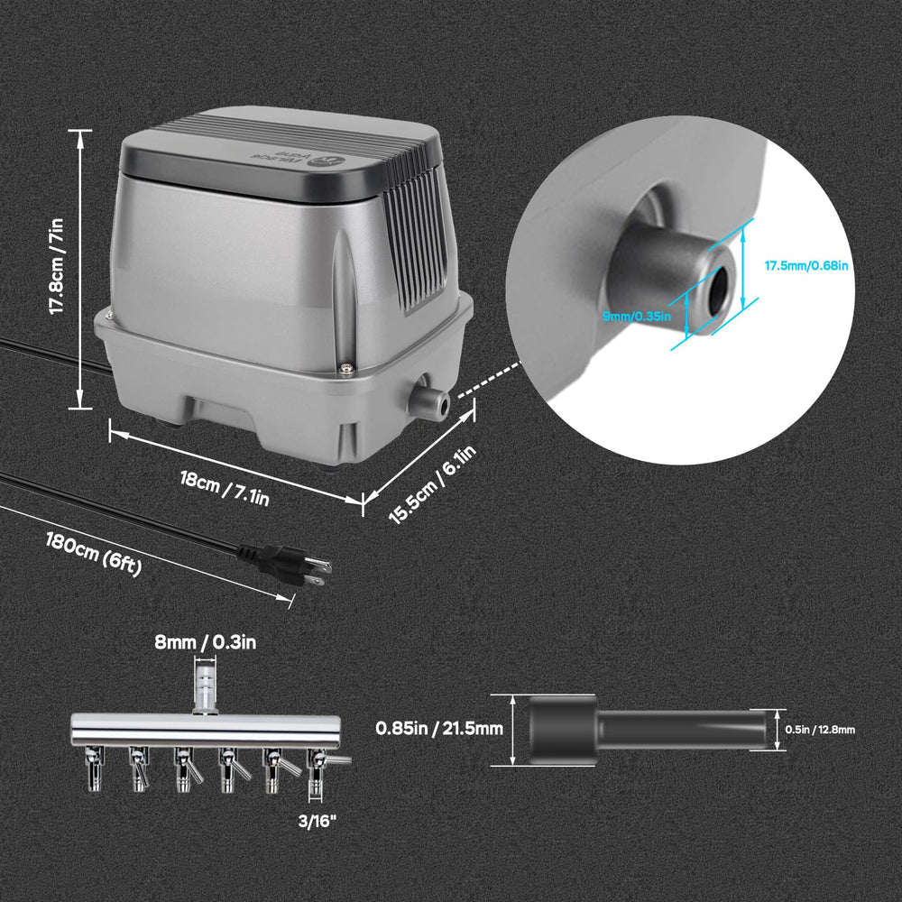 AquaMiracle side profile showing silicone dampeners for reduced vibration and noise
