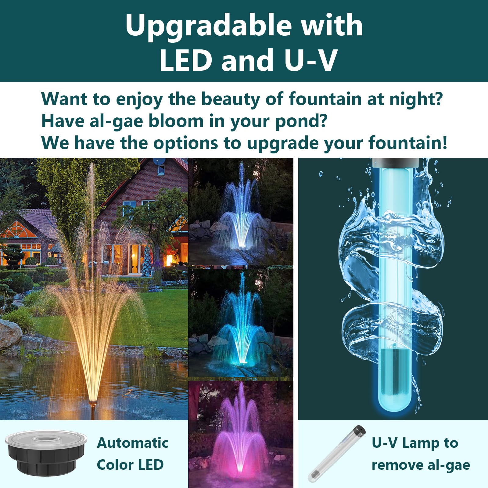 AquaMiracle kit next to a ruler showing scale for 200–350 gallon pond suitability