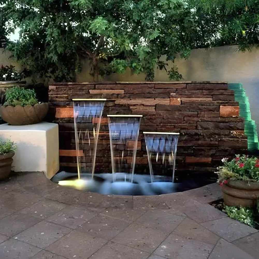 AquaMiracle close-up of 304 stainless steel spillway demonstrating durable finish