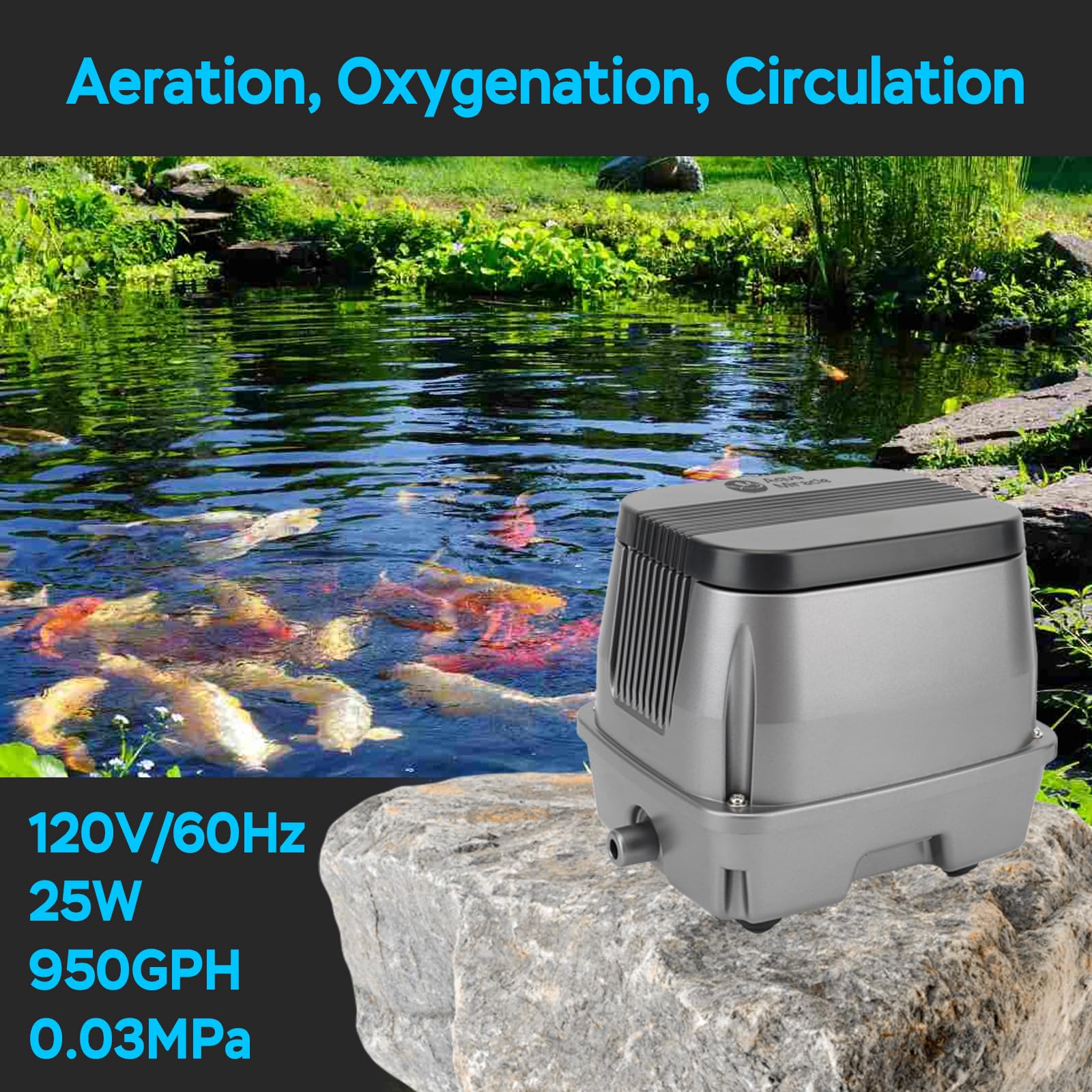 AquaMiracle top ventilation detail illustrating enlarged housing for better heat dissipation