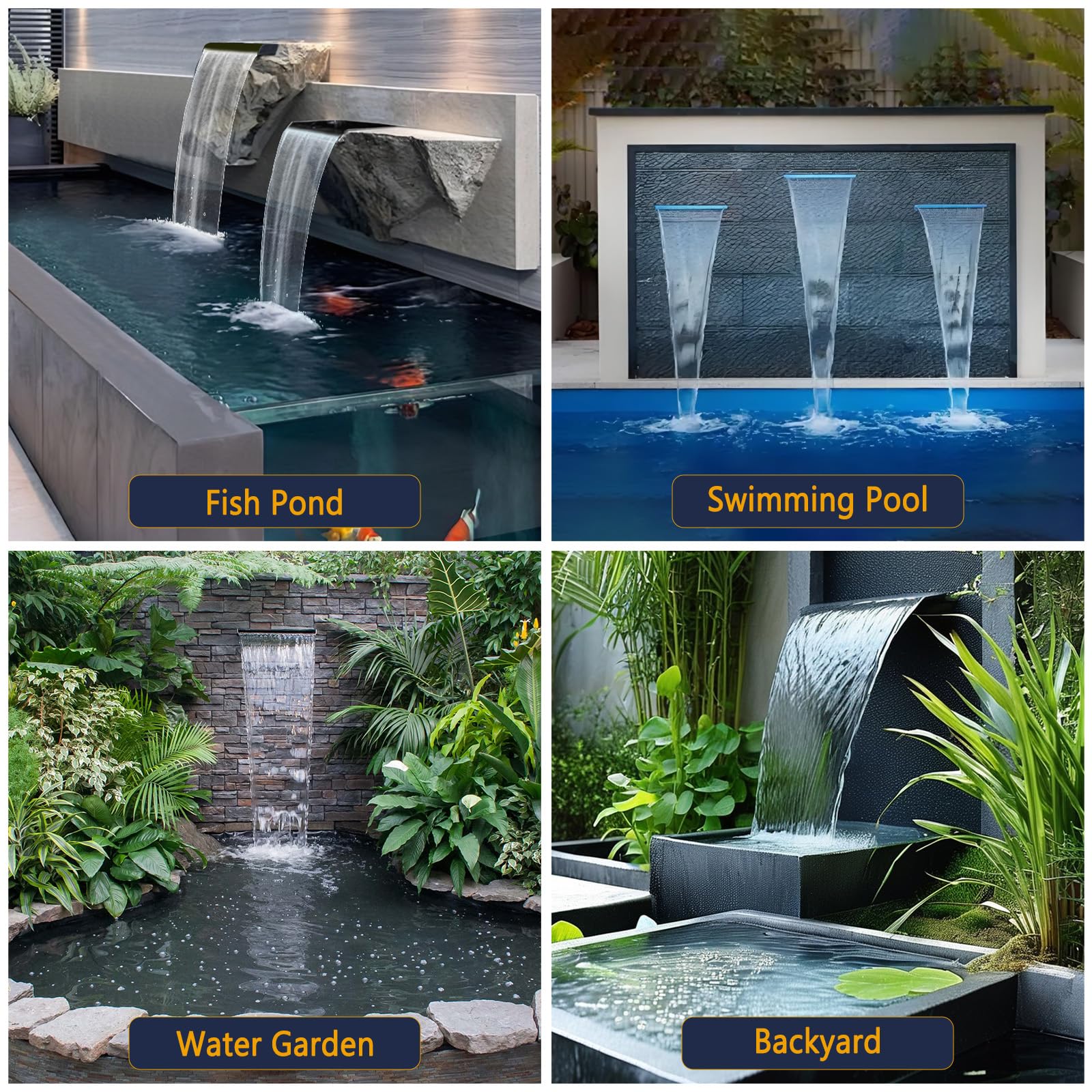 AquaMiracle waterfall installed in backyard garden creating a tranquil focal point and visual appeal