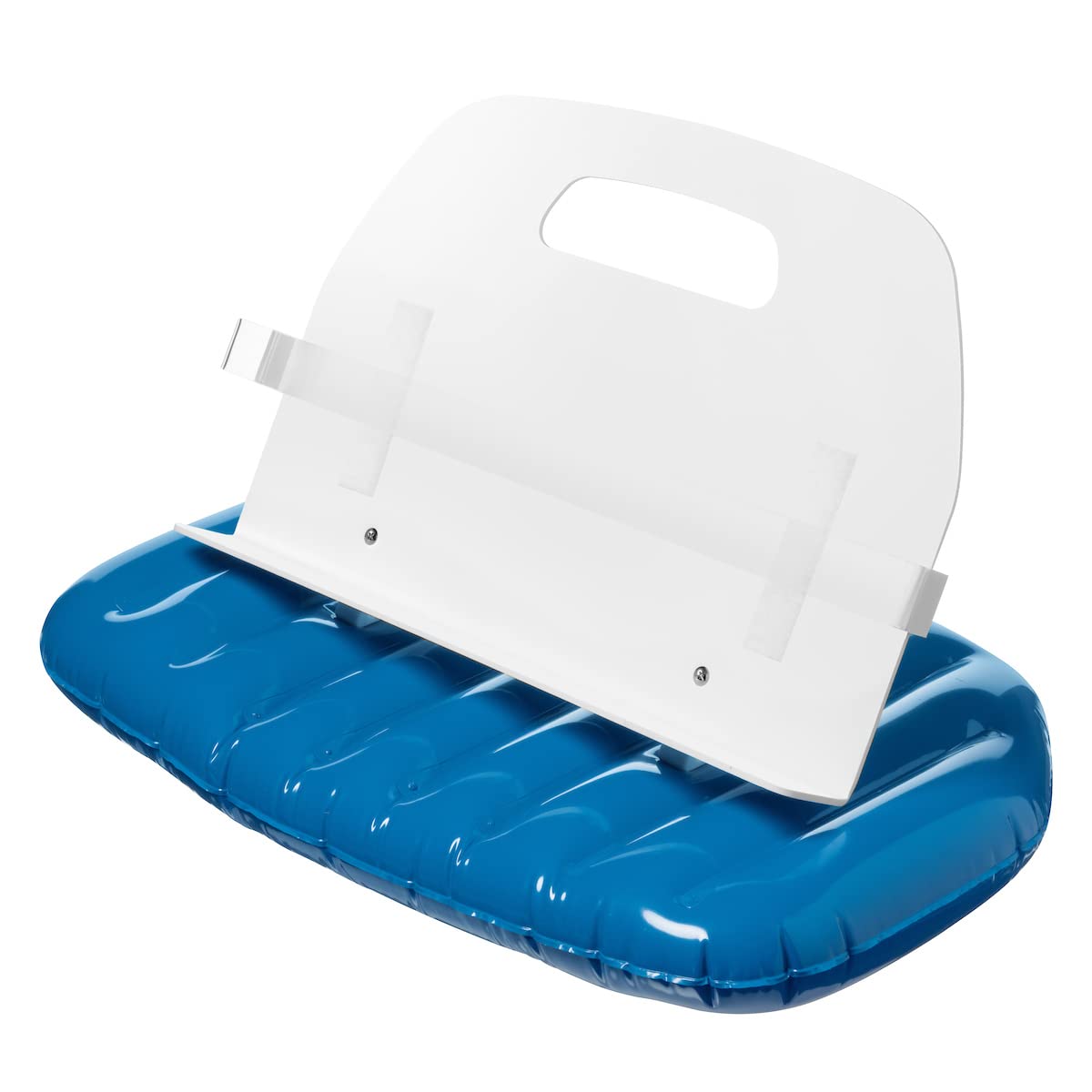 AquaReader front view floating caddy showing stable platform and blue color benefit