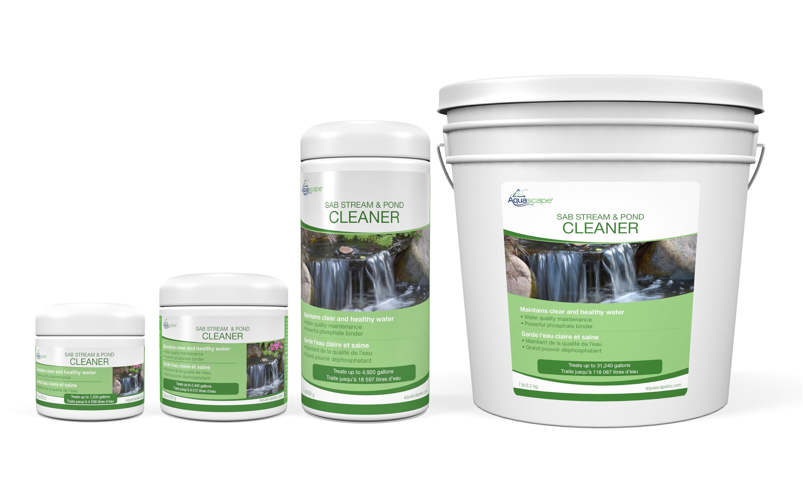 Aquascape being applied to pond demonstrating clearer water benefit