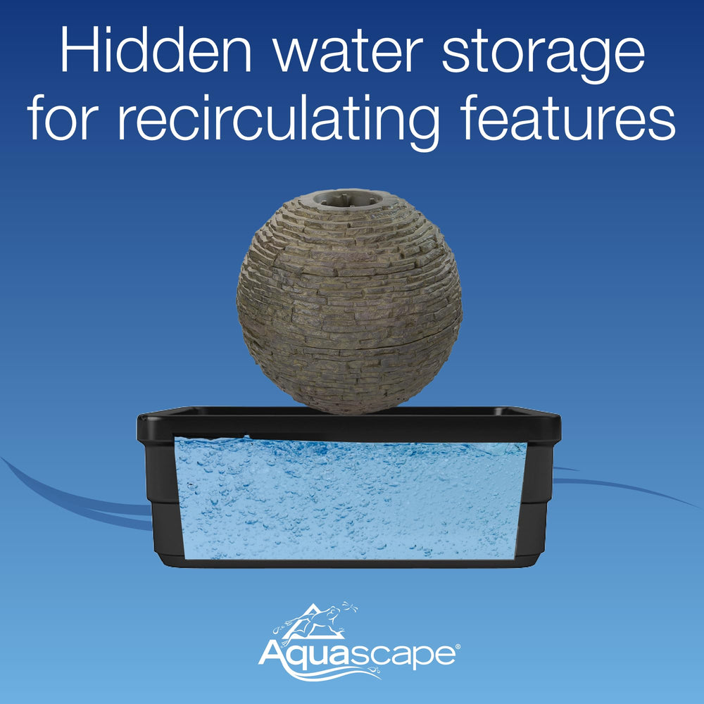 Aquascape AquaBasin corner access panel open for quick pump maintenance benefit
