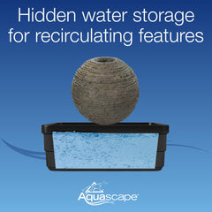 Aquascape AquaBasin corner access panel open for quick pump maintenance benefit