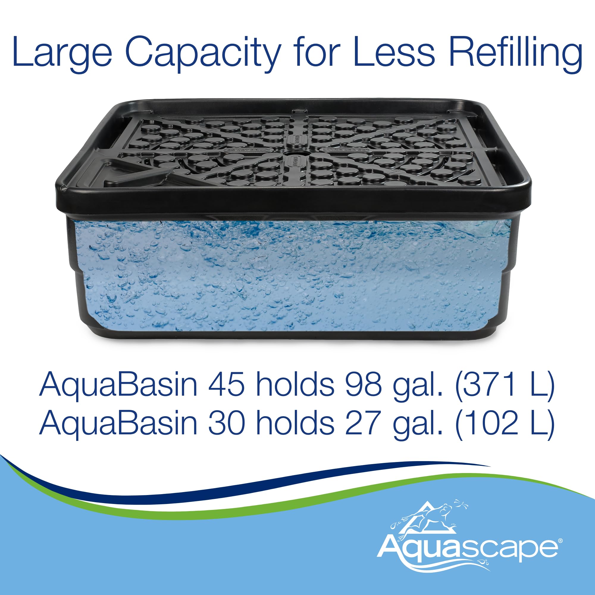 Aquascape AquaBasin deck cylinder closeup showing reinforced mounting points and stability
