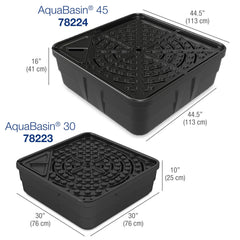 Aquascape AquaBasin flat deck detail highlighting positioning ease for fountain tops