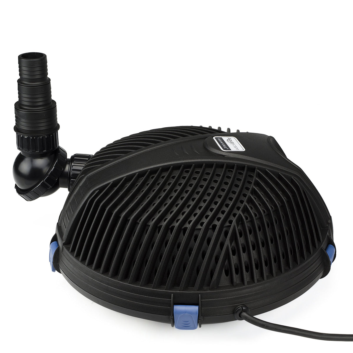 Aquascape AquaForce 2700 front view showing pump and benefits of high flow