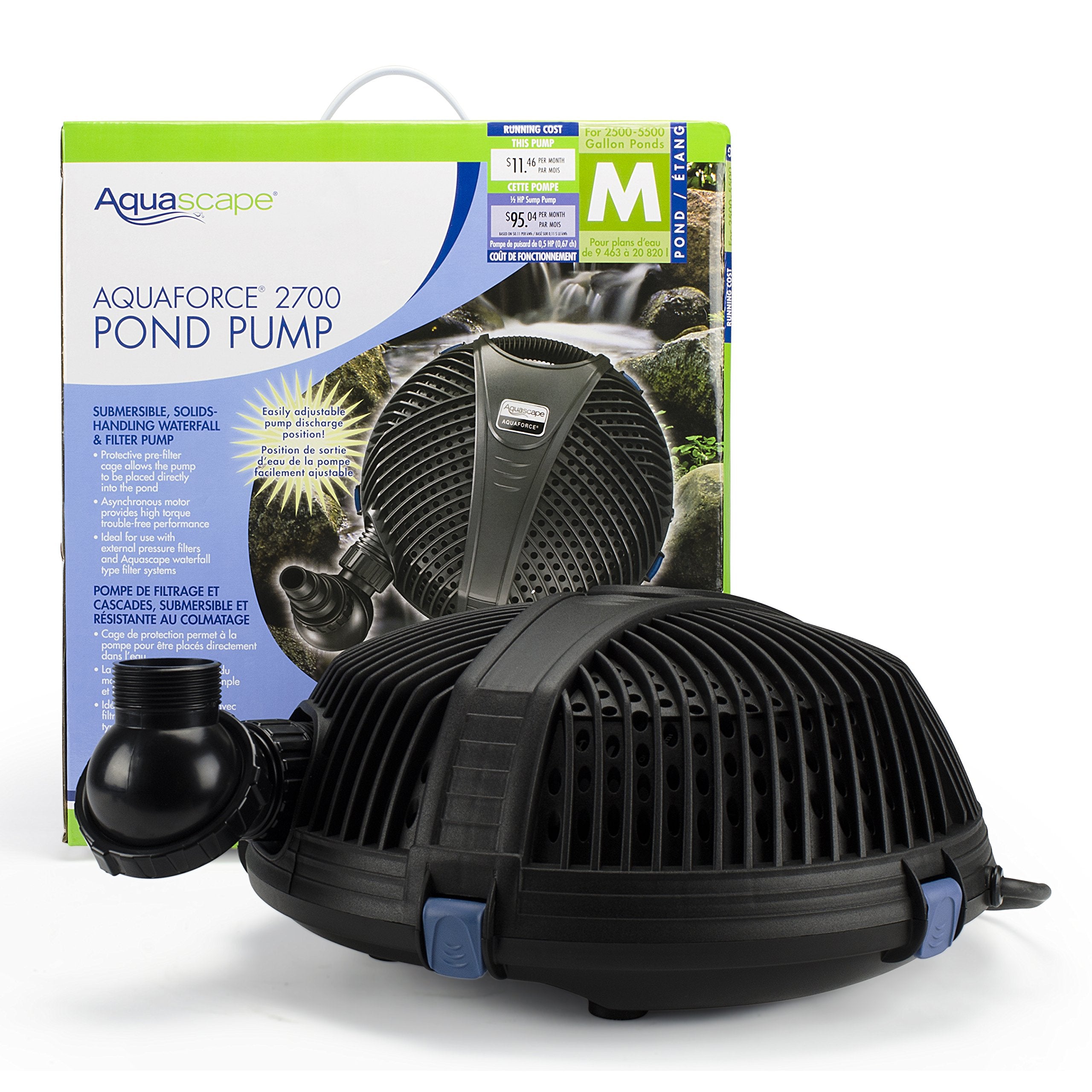 Aquascape AquaForce 2700 next to ruler showing compact dimensions and scale