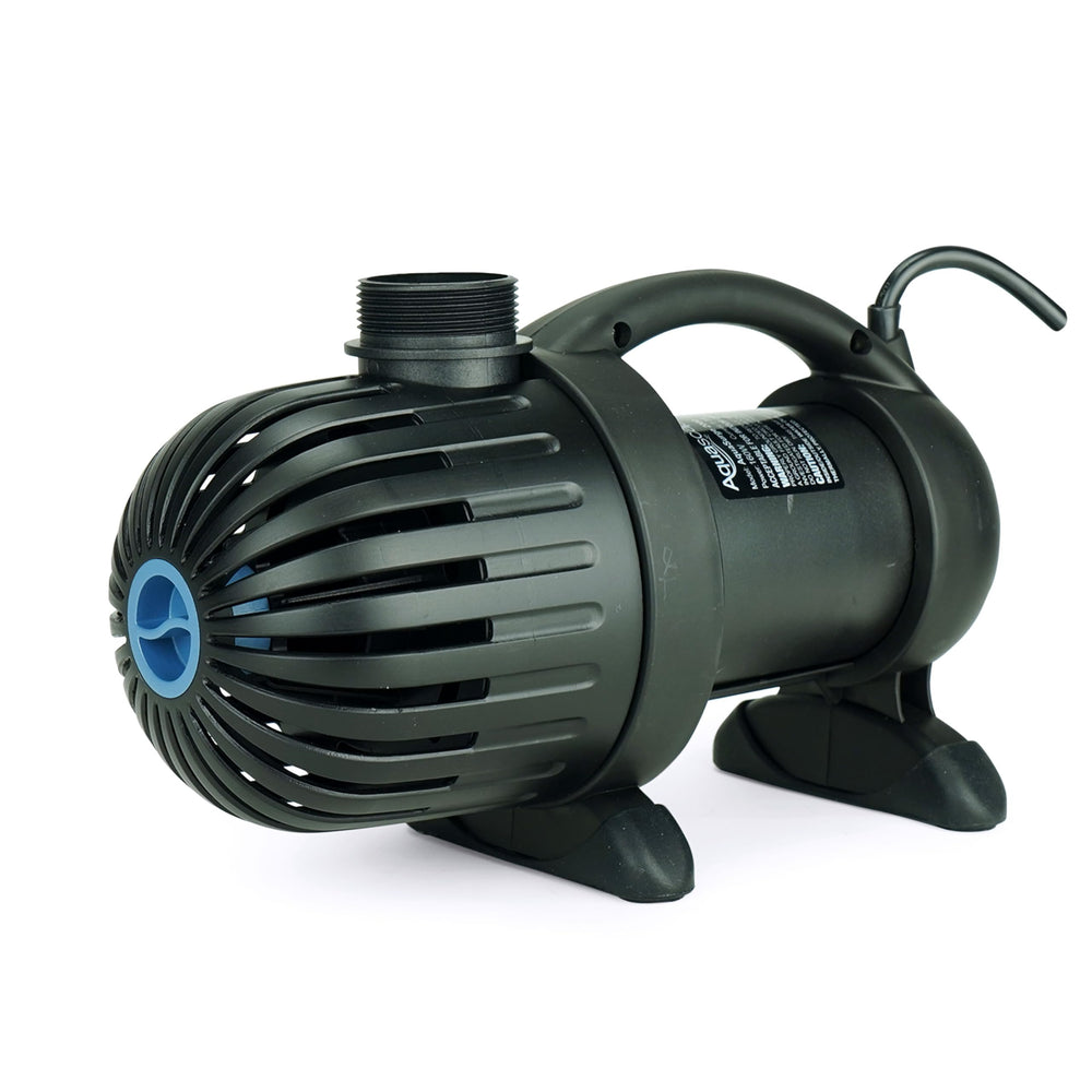 Aquascape front view of AquaSurge pump showing compact durable housing and reliable flow
