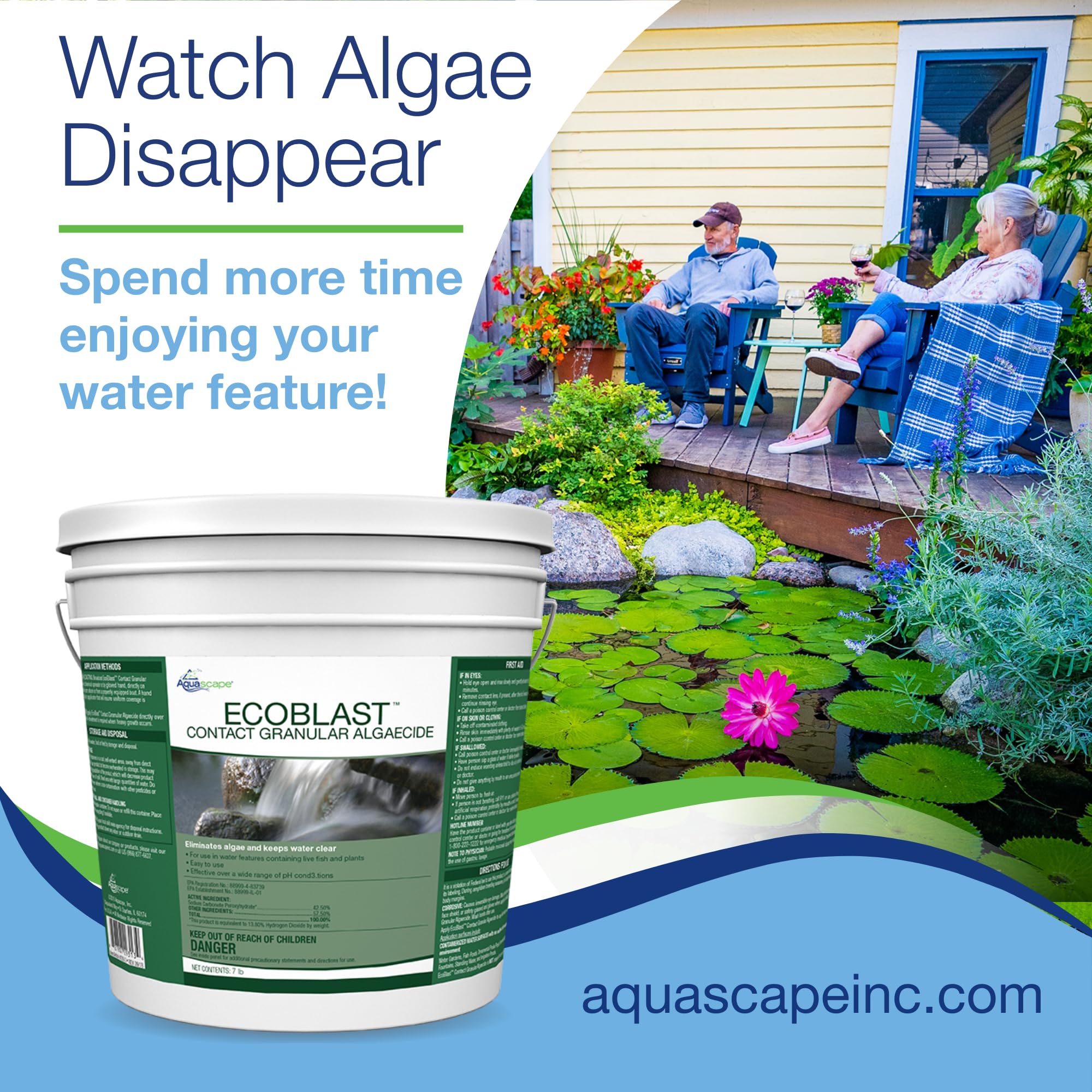 Aquascape EcoBlast granules used along a stream edge for focused control