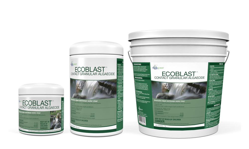 Aquascape EcoBlast in a landscaped pond setting enhancing visual appeal