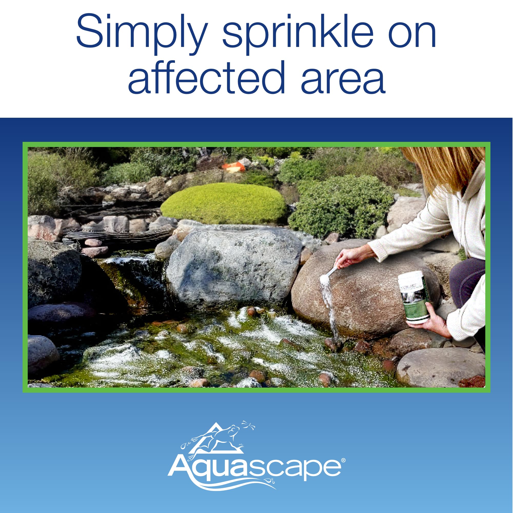 Aquascape EcoBlast before and after on treated rock surfaces for cleaner look