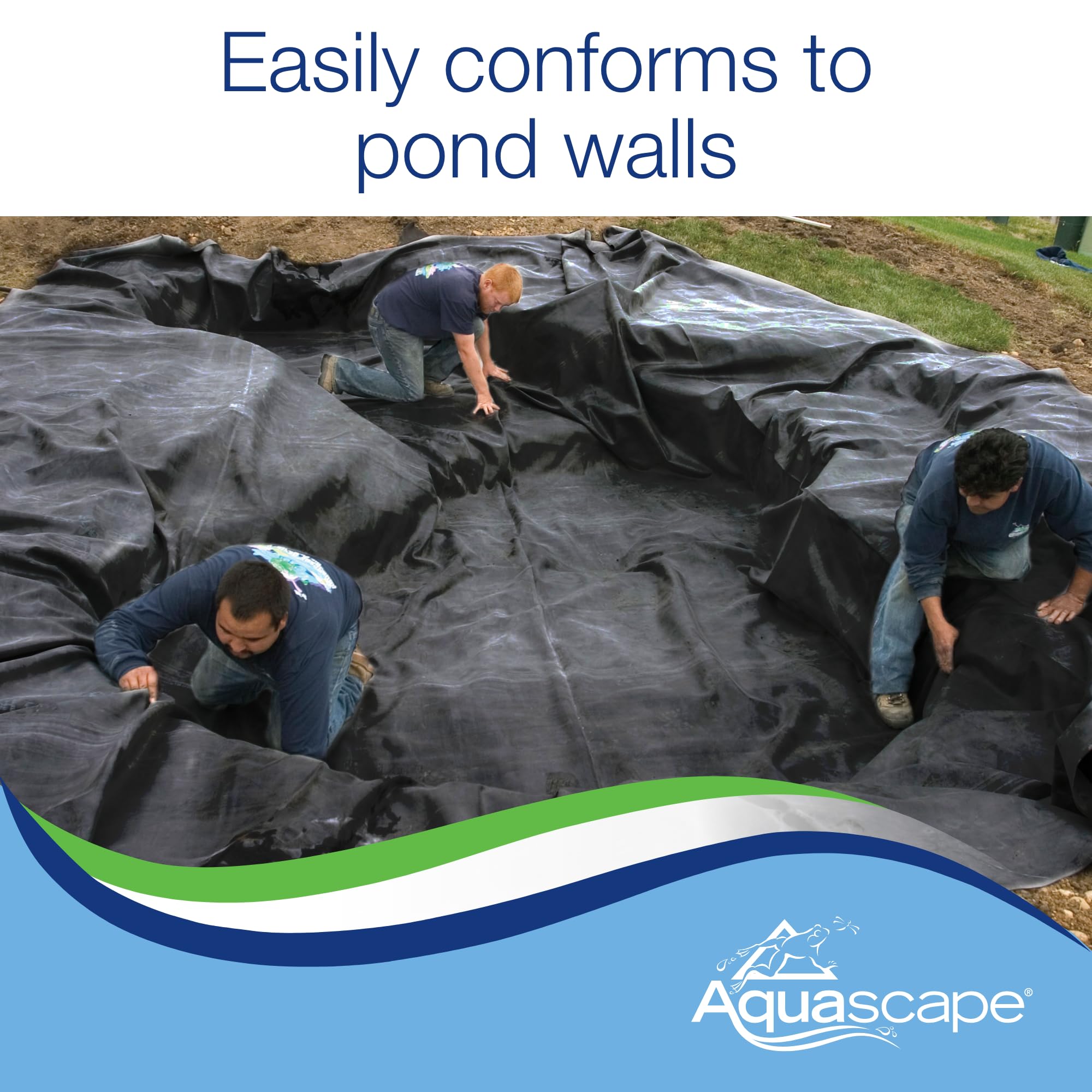 Aquascape folded liner edge showing seam and flexibility for tight corners and reliable joins