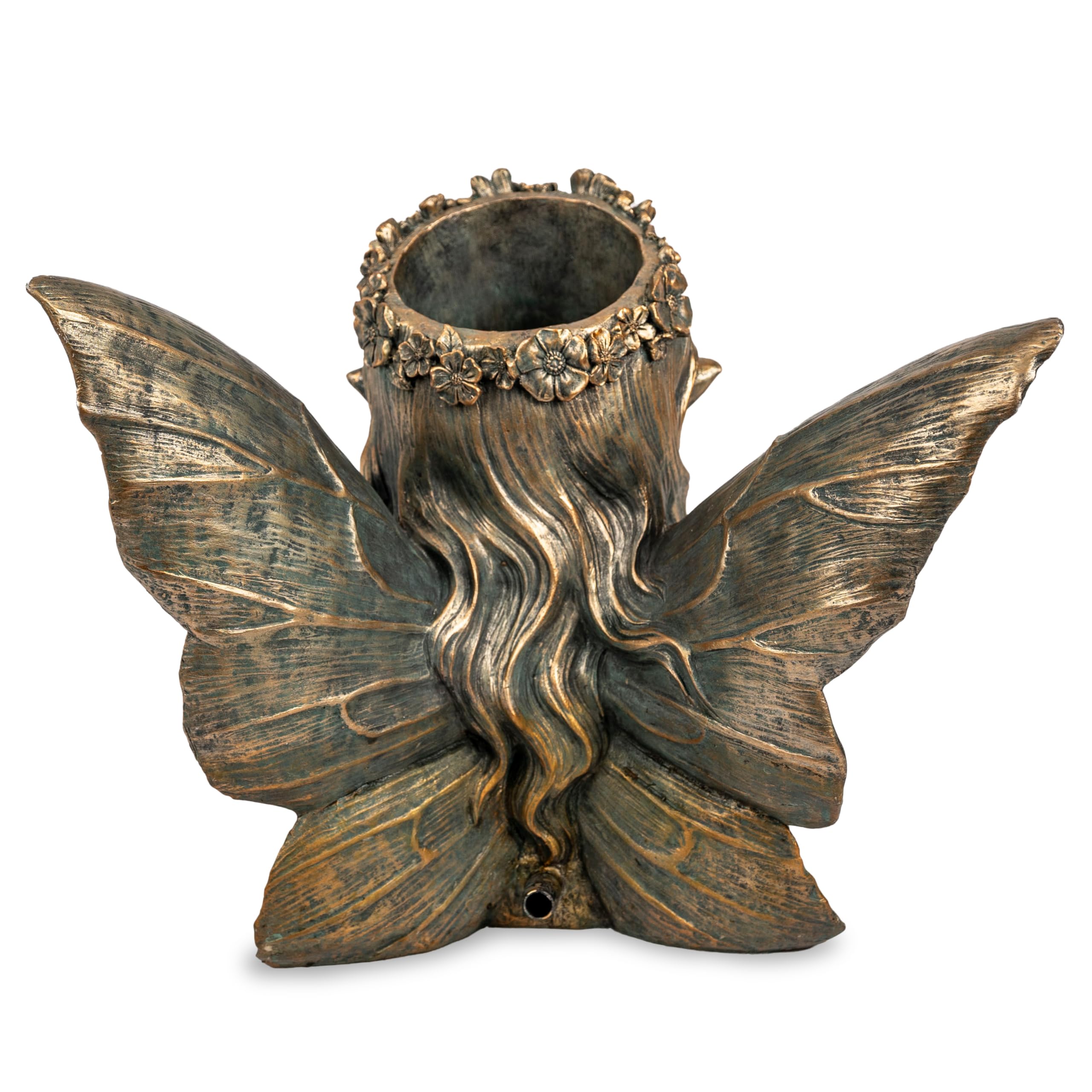 Aquascape fairy planter set in pond creating soothing sound and atmosphere