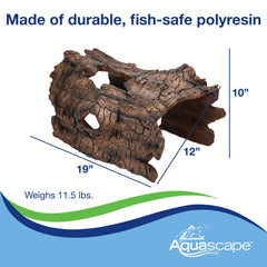 Aquascape faux log texture close-up highlighting durable bark-like finish