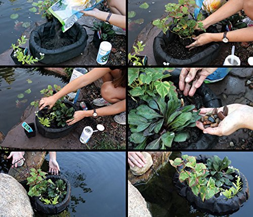 Aquascape floating island close-up texture of porous material for soil retention
