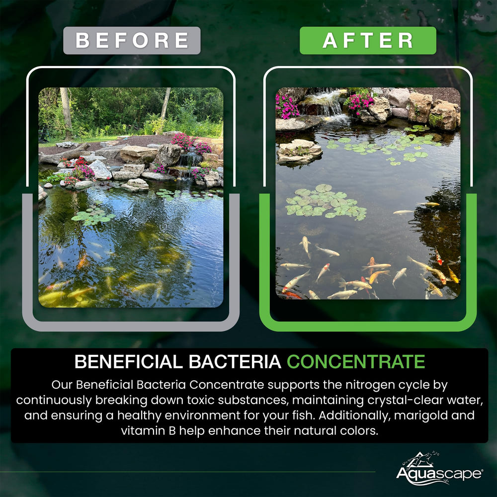 Aquascape being broadcast into pond to clarify water and reduce debris