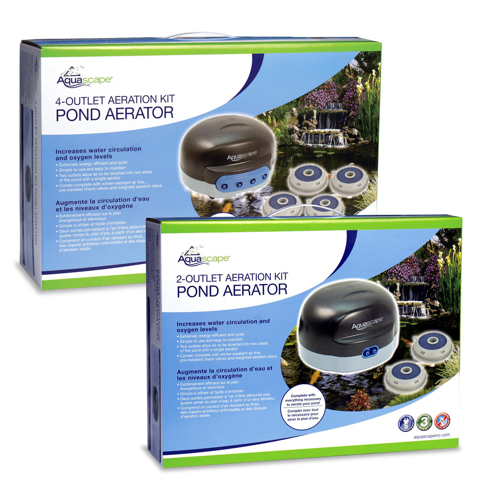 Aquascape aeration kit running in garden pond improving clarity and circulation