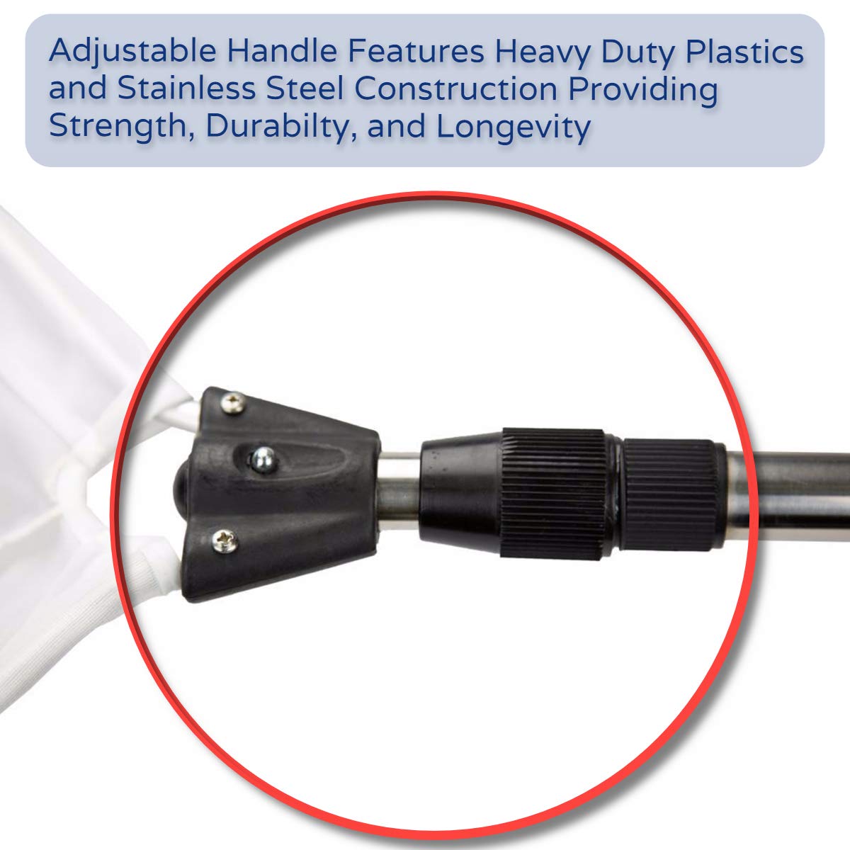 Aquascape protective bottom strip detail, prolongs net durability against wear