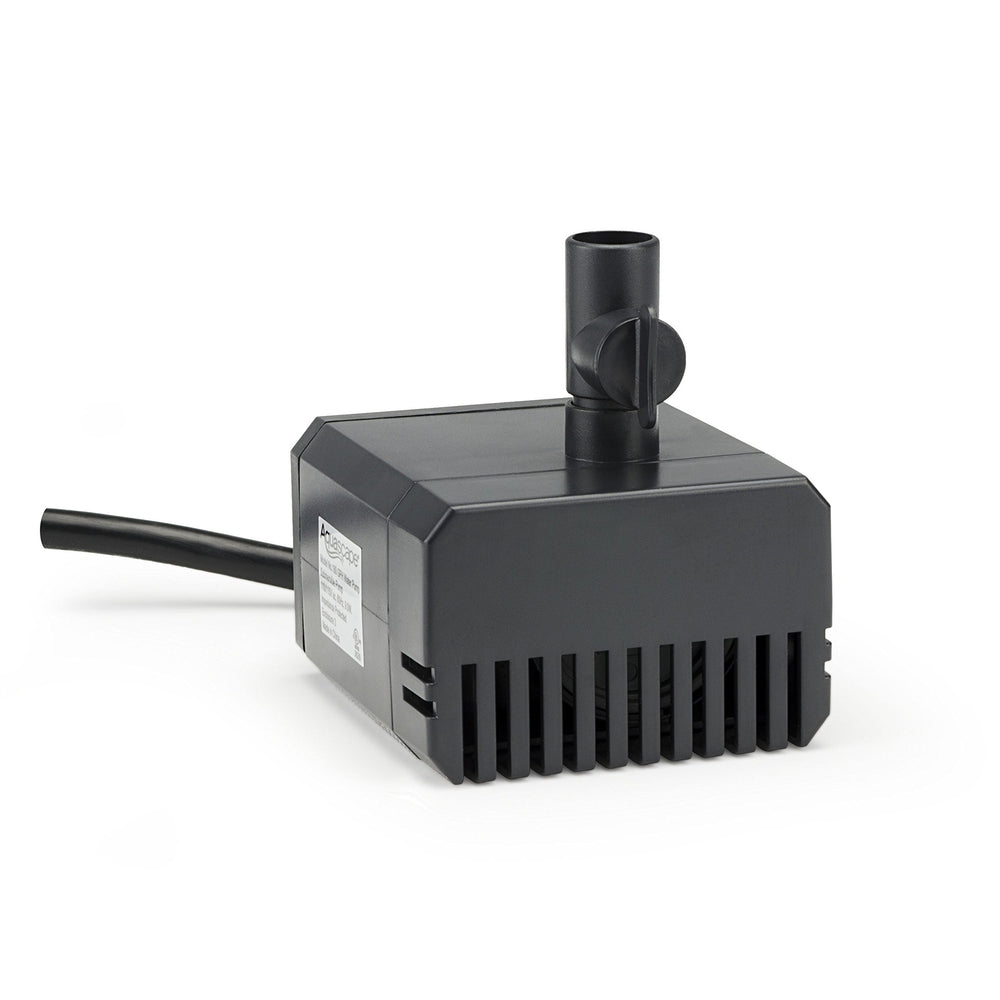 Aquascape pump installed in fountain demonstrating quiet reliable flow benefit