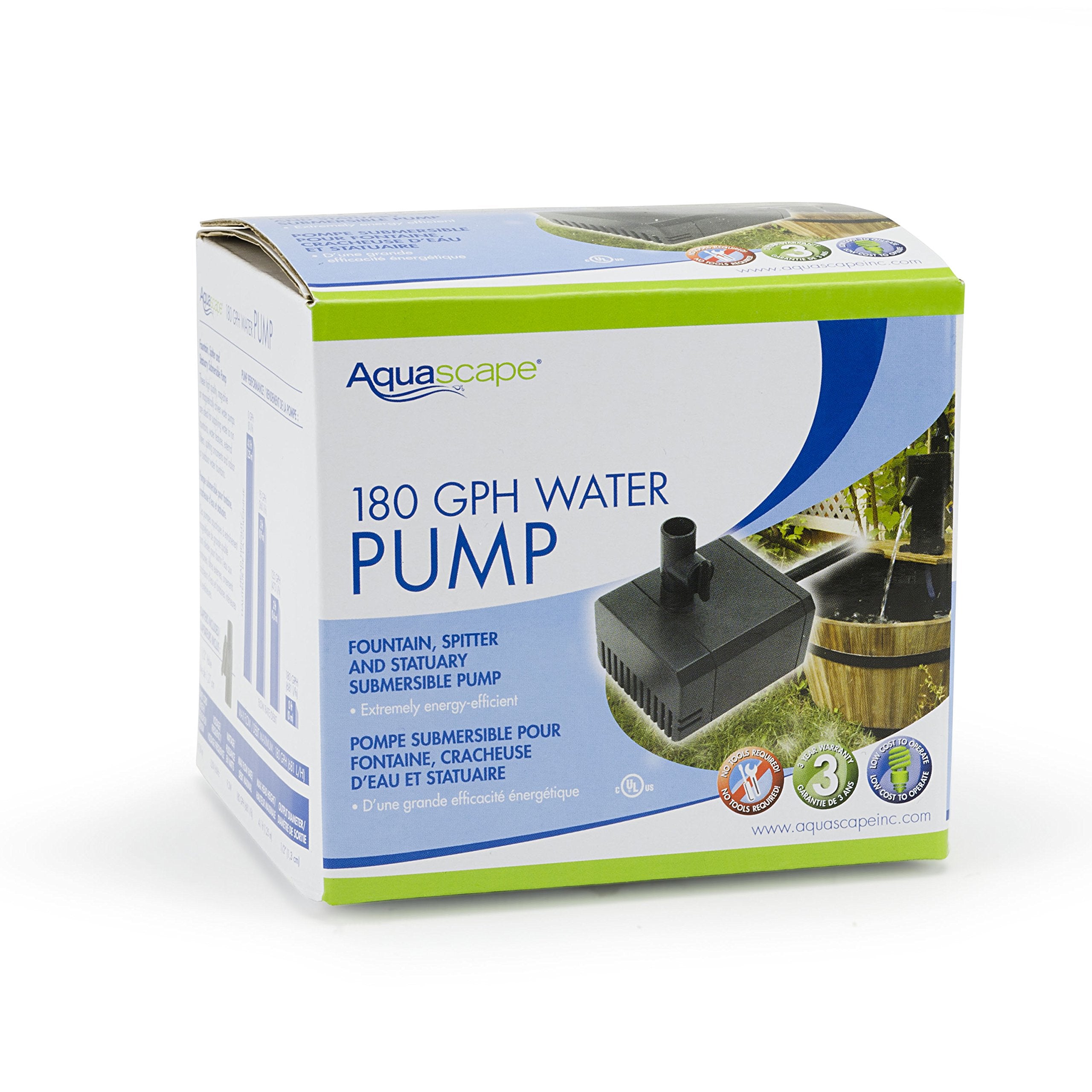 Aquascape pump beside ruler showing dimensions for space planning benefit