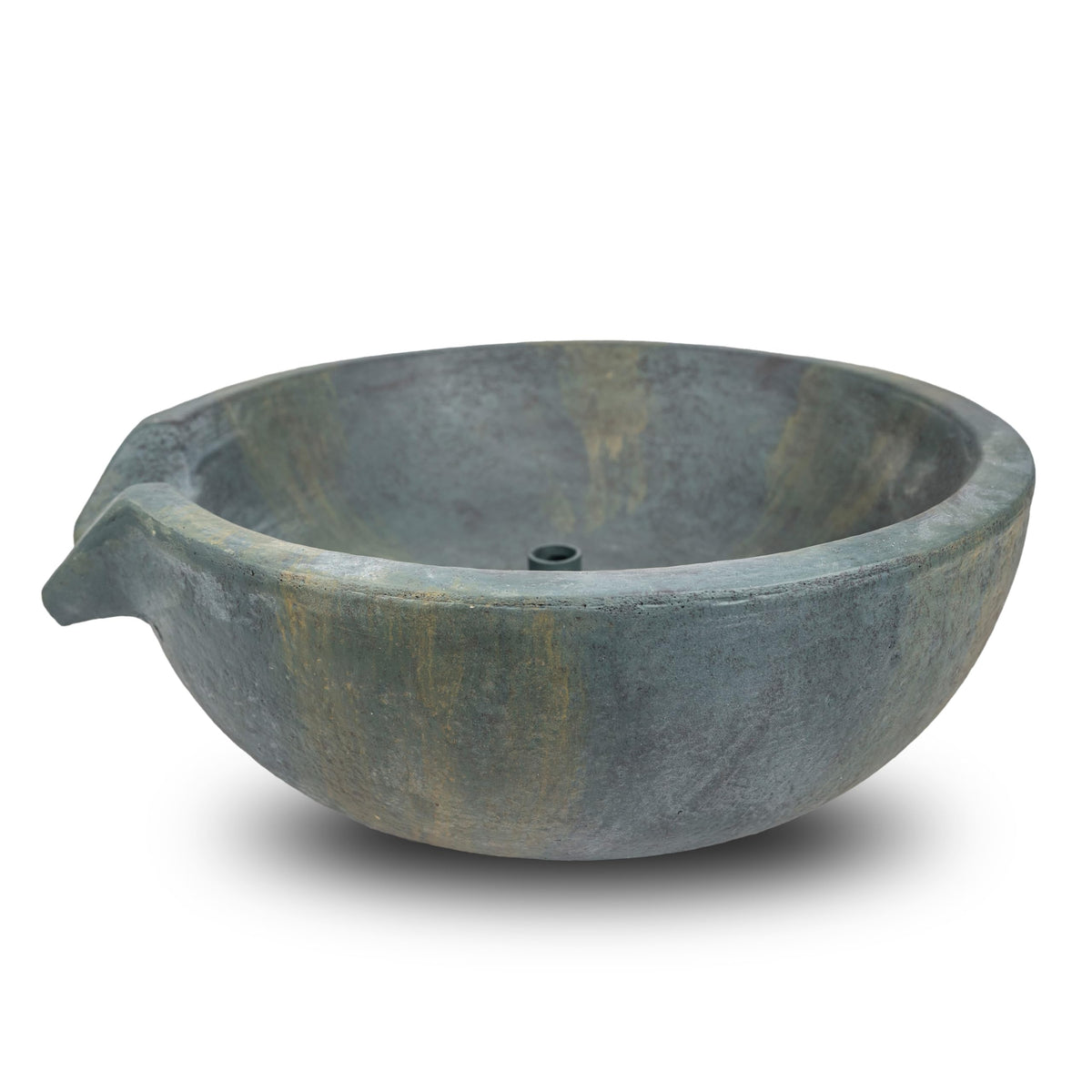 Aquascape Spillway Bowl front view showing elegant pouring rim and natural patina for focal appeal
