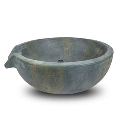 Aquascape Spillway Bowl front view showing elegant pouring rim and natural patina for focal appeal