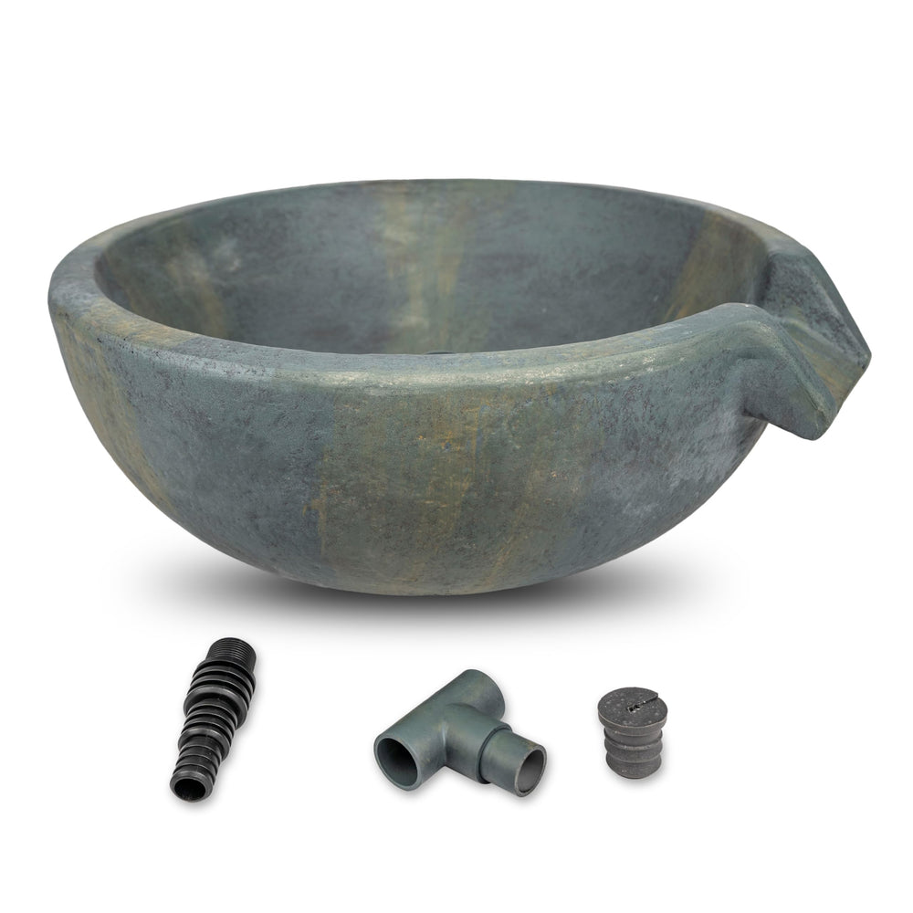 Aquascape Spillway Bowl paired with AquaBasin showing scale and easy standalone installation advantage