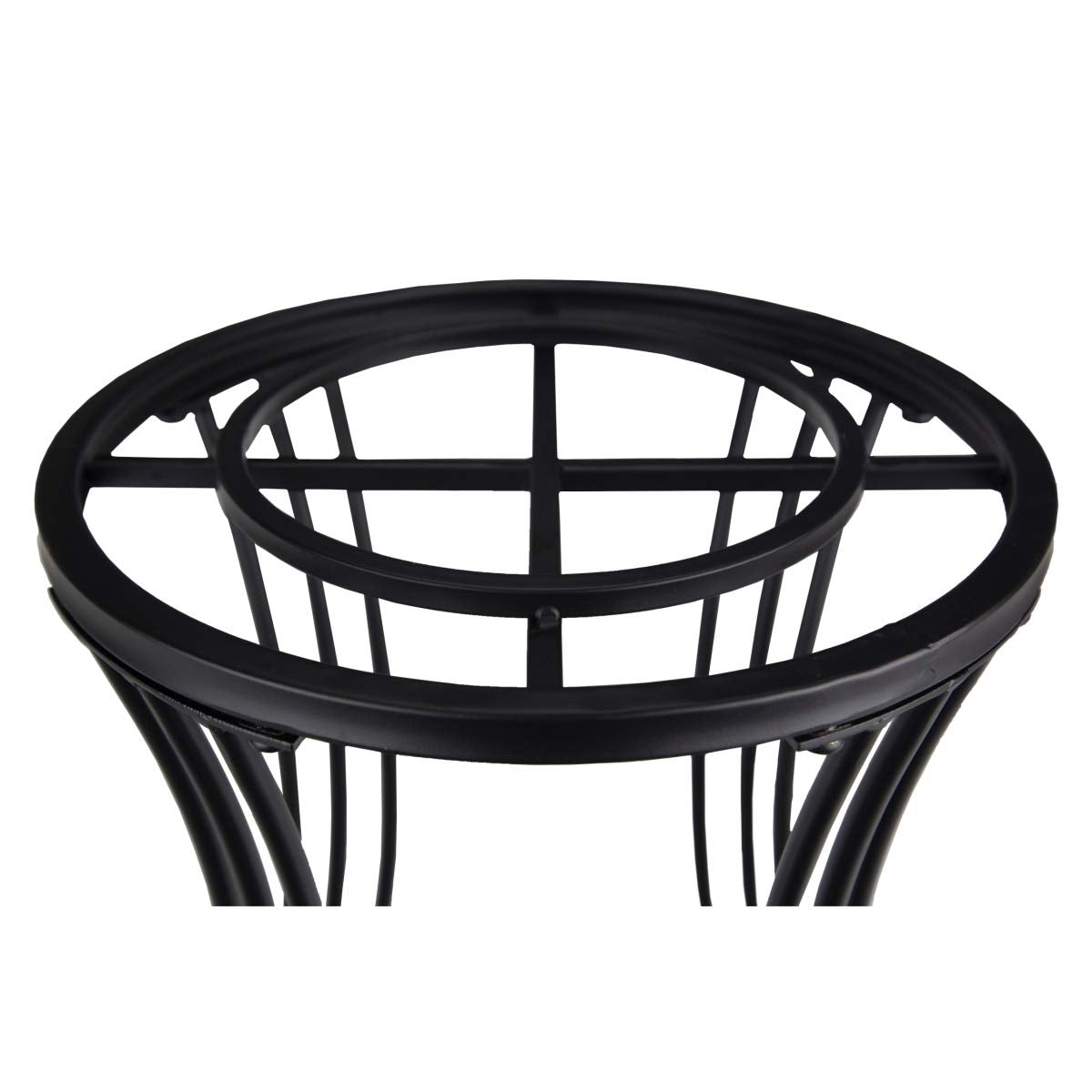 Aquascape side profile of stand highlighting compact footprint and sturdy iron construction