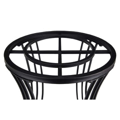 Aquascape side profile of stand highlighting compact footprint and sturdy iron construction