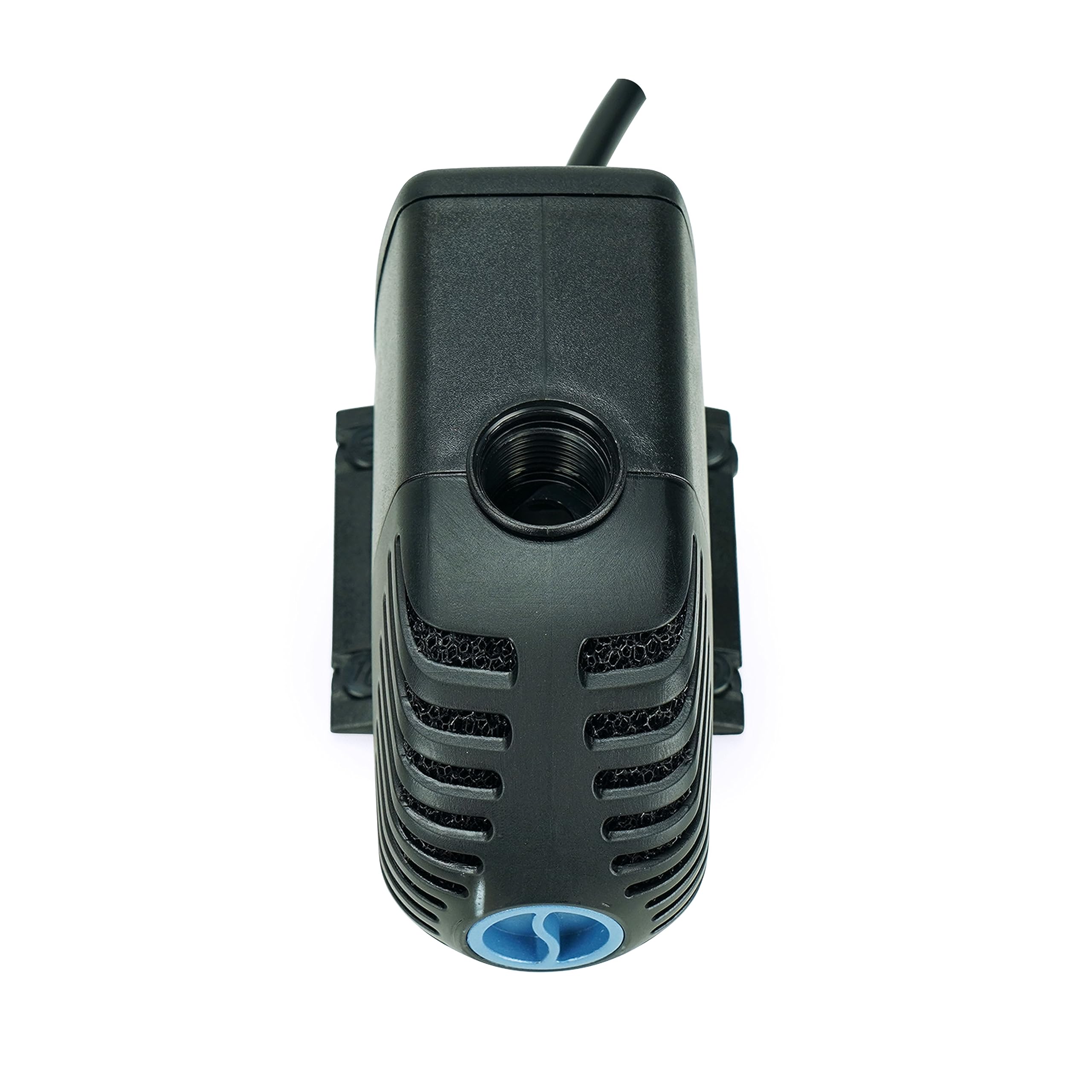Aquascape Ultra 550 base and rubber feet detail reducing vibration and stabilizing placement