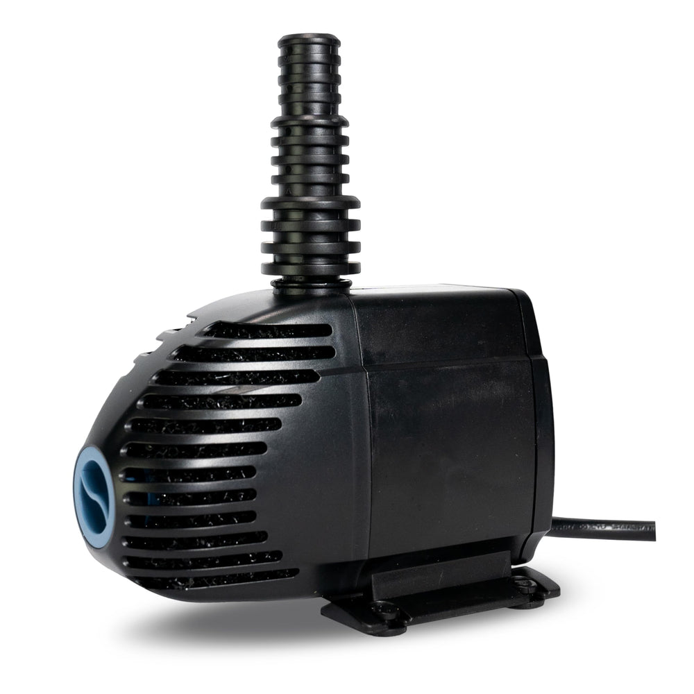 Aquascape Ultra Pump 800 front view showing compact design and stable base, energy-saving benefit