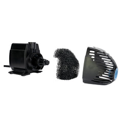 Aquascape Ultra Pump 800 pre-filter close-up highlighting locking cage for easy maintenance and protection
