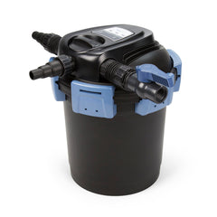 Aquascape front view of UltraKlean filter showing durable housing and clear setup benefit