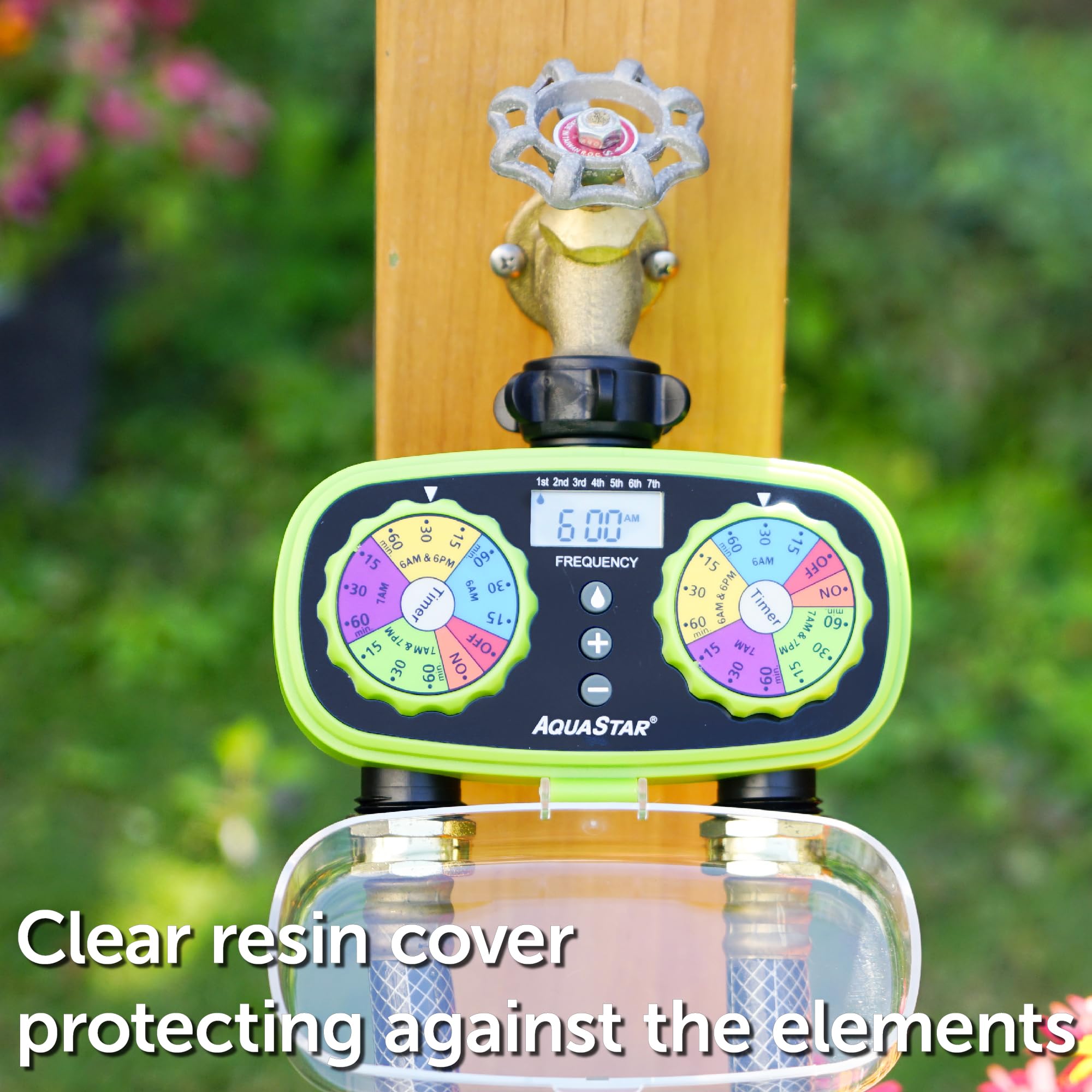 AQUASTAR installed in garden landscape showing automated watering benefits