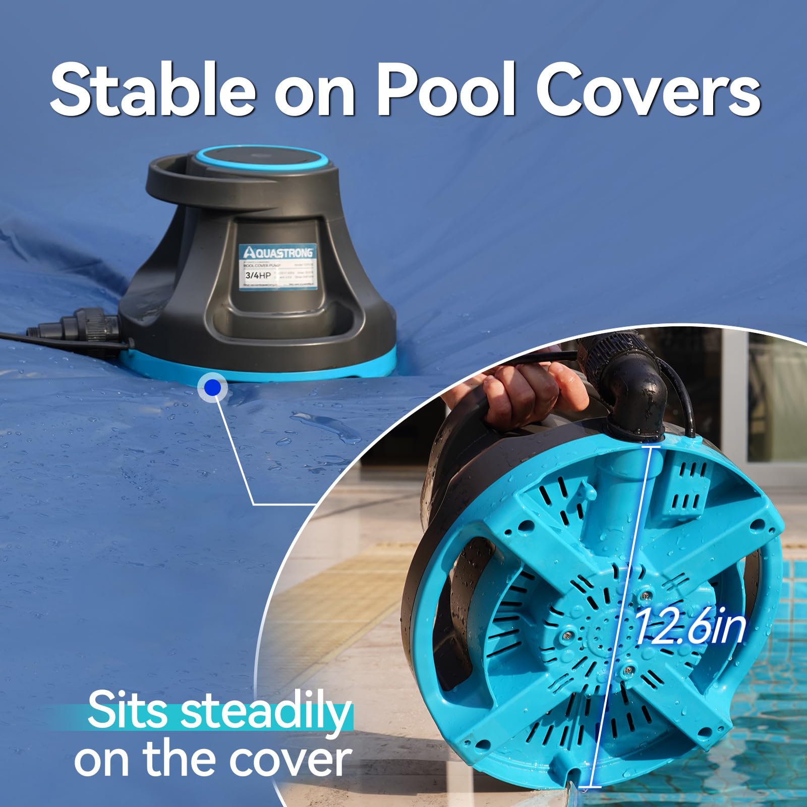 AQUASTRONG discharge elbow connection fitted to hose for secure flow benefit